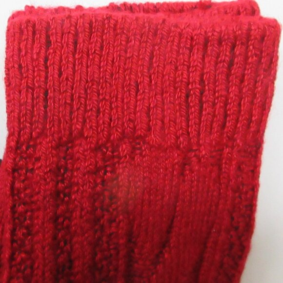 HUE Cable Ribbed Crew Length Boot Socks 2 Pack Black / Red One Size Made in USA - Picture 8 of 15